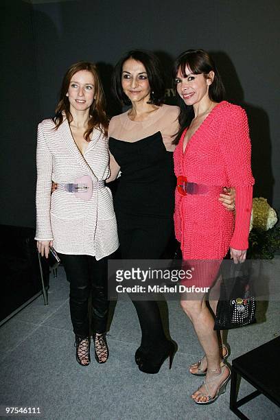 Lea Drucker, Nathaie Rykiel and guest attends the Sonia Rykiel Ready to Wear show as part of the Paris Womenswear Fashion Week Fall/Winter 2011 at...