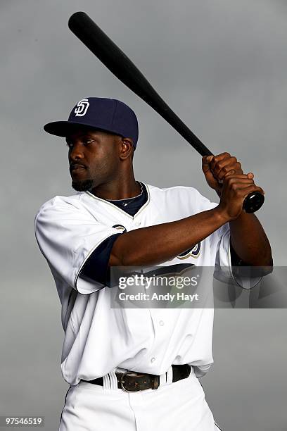 Tony Gwynn of the San Diego Padres poses during photo media day at the Padres spring training complex on February 27, 2010 in Peoria, Arizona.