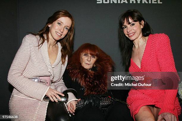 Lea Drucker, Nathaie Rykiel and guest attends the Sonia Rykiel Ready to Wear show as part of the Paris Womenswear Fashion Week Fall/Winter 2011 at...