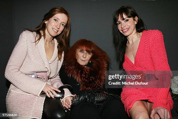 Lea Drucker, Nathaie Rykiel and guest attend the Sonia Rykiel Ready to Wear show as part of the Paris Womenswear Fashion Week Fall/Winter 2011 at...