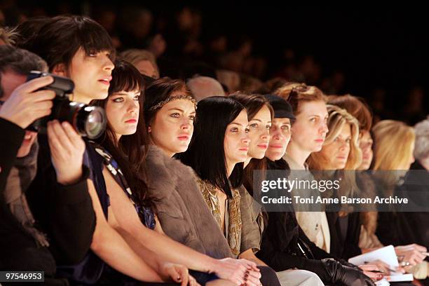 Roxane Mesquida, Lindsay Lohan and Leigh Lezark attend the Kenzo Ready to Wear show as part of the Paris Womenswear Fashion Week Fall/Winter 2011 at...