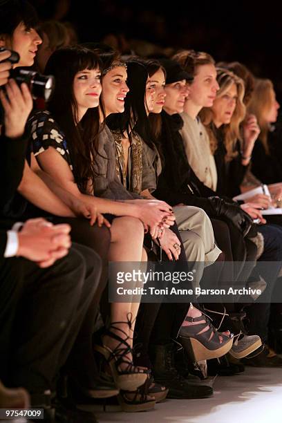 Roxane Mesquida, Lindsay Lohan and Leigh Lezark attend the Kenzo Ready to Wear show as part of the Paris Womenswear Fashion Week Fall/Winter 2011 at...