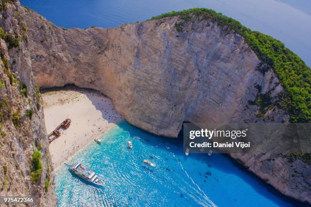 navagio beach in greece. - navagio stock pictures, royalty-free photos & images