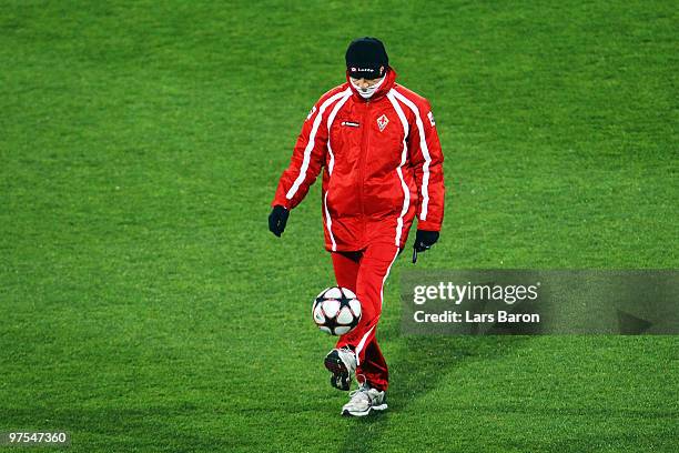 Head coach Cesare Prandelli is seen during a AFC Fiorentina training session at Artemio Franchi Stadium on March 8, 2010 in Florence, Italy....