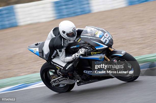 Niccolo Canepa of Italy and Scot Racing Team heads down a straight during the third day of testing at Circuito de Jerez on March 8, 2010 in Jerez de...