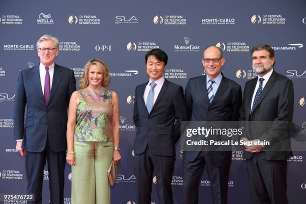 Theo Koll,Susan Ormiston, Hyun-Mo Jung,Jose Antonio Guardiola and Ulysse Gosset attend the opening ceremony of the 58th Monte Carlo TV Festival on...