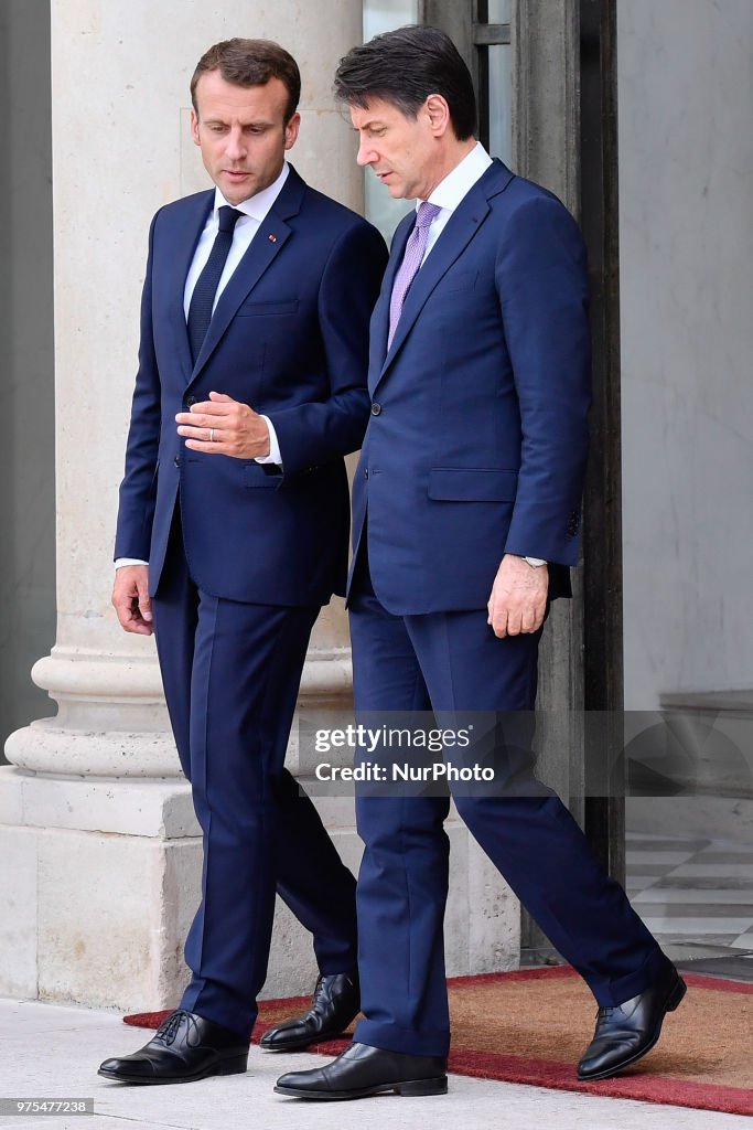 French President, Emmanule Macron, meet Italian Prime Minister, Giuseppe Conte