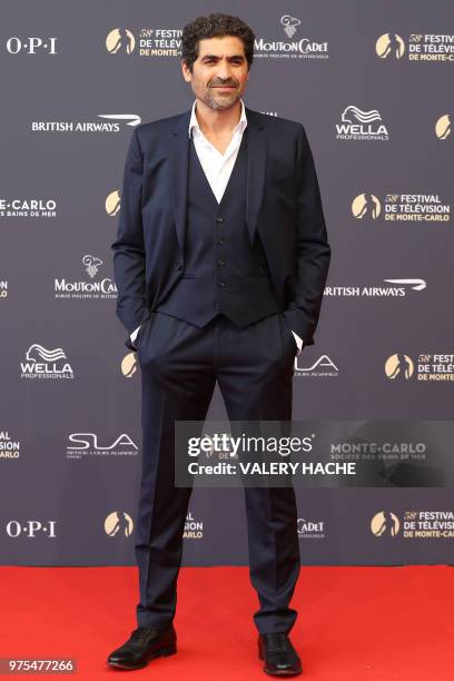 French actor Abdelhafid Metalsi arrives for the opening of the 58th Monte-Carlo Television Festival on June 15, 2018 in Monaco.