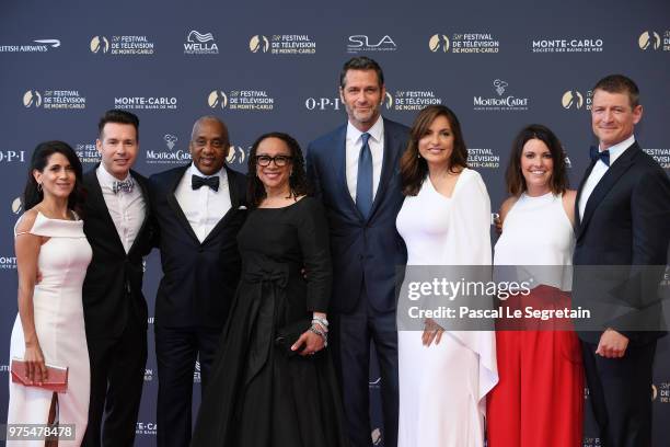 Lisa Gomez,Jon Seda,a guest,S.Epatha Merkerson,Peter Hermann, Mariska Hargitay,Megan Coughlin and Philip Winchester attend the opening ceremony of...