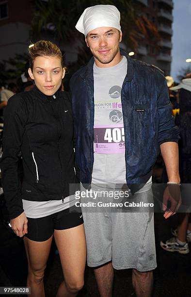 Actors Annalynne McCord and Kellan Lutz attends the First Annual Roselyn Sanchez Triathlon for Life Race on March 7, 2010 in San Juan, Puerto Rico.