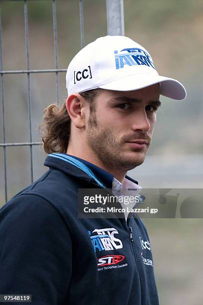 Robertino Pietri of Venezuela and Italtrans S.T.R. Looks on during the third day of testing at Circuito de Jerez on March 8, 2010 in Jerez de la...