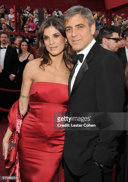 Actor George Clooney and actress Elisabetta Canalis arrive at the 82nd Annual Academy Awards held at the Kodak Theatre on March 7, 2010 in Hollywood,...
