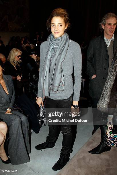 Ginerva Elkann attends the Giambattista Valli Ready to Wear show as part of the Paris Womenswear Fashion Week Fall/Winter 2011 at Place Vendome on...