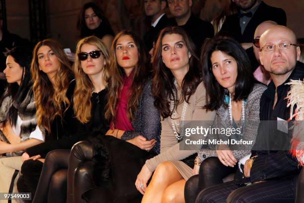 Bianca Brandolini d'Adda, Eugenia Niarchos, Tatiana Santo Domingo and Brooke Shields attend the Giambattista Valli Ready to Wear show as part of the...