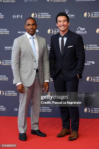 Jason George and Jay Hayden attend the opening ceremony of the 58th Monte Carlo TV Festival on June 15, 2018 in Monte-Carlo, Monaco.