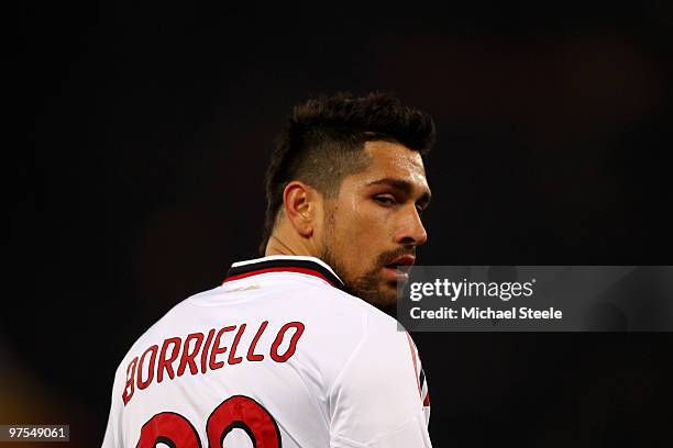 Marco Borriello of Milan during the Serie A match between AS Roma and AC Milan at Stadio Olimpico on March 6, 2010 in Rome, Italy.