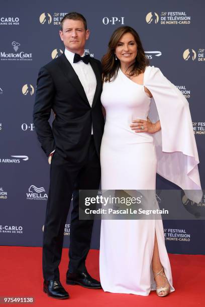 Philip Winchester and Mariska Hargitay attend the opening ceremony of the 58th Monte Carlo TV Festival on June 15, 2018 in Monte-Carlo, Monaco.