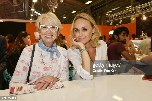 Presenter Cecile de Menibus and blooger/culinary critic and TV presenter Mercotte attend the Opening of Salon de La Patisserie Porte de Versaille on...