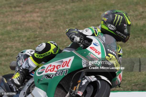 Cal Crutchlow of Great Britain and LCR Honda rounds the bend during the MotoGp of Catalunya - Free Practice at Circuit de Catalunya on June 15, 2018...