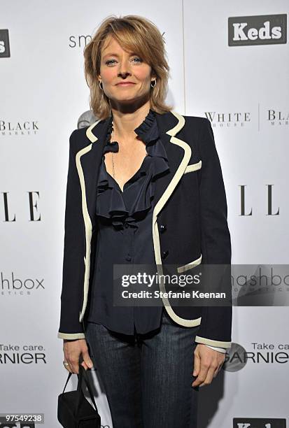 Jodie Foster attends the ELLE Green Room at the 25th Film Independent Spirit Awards held at Nokia Theatre L.A. Live on March 5, 2010 in Los Angeles,...