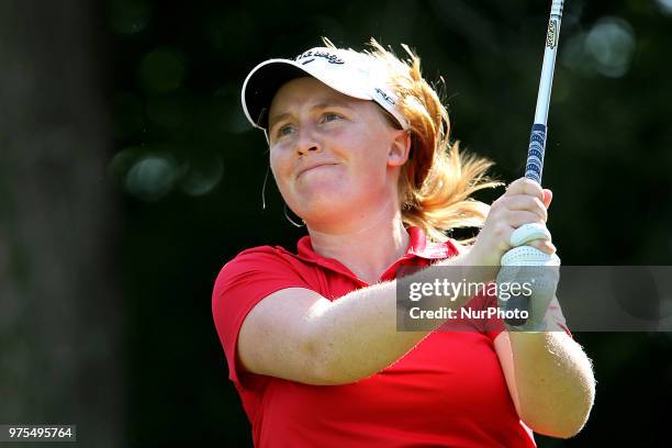 Gemma Dryburgh of Aberdeen, Scotland hits from the 11th tee during the second round of the Meijer LPGA Classic golf tournament at Blythefield Country...