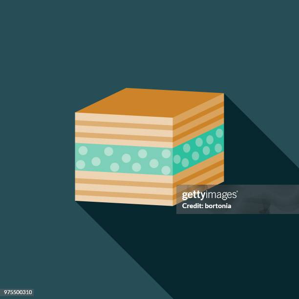 baklava flat design ramadan icon - puff pastry stock illustrations