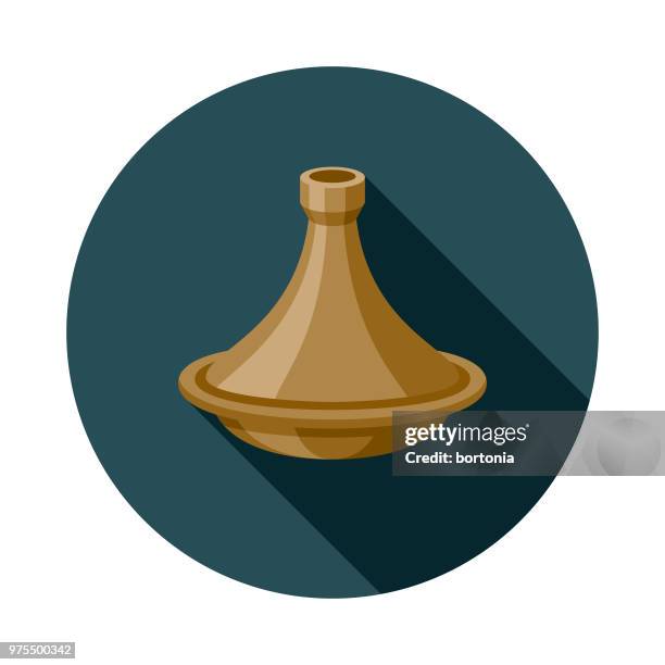 tajine flat design ramadan icon - tajine stock illustrations