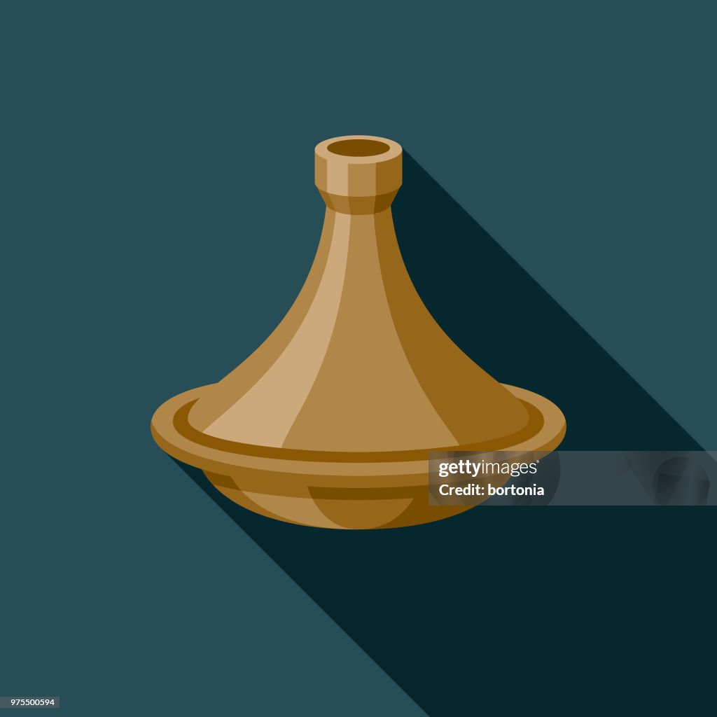 Icono del Ramadán tajine plana diseño