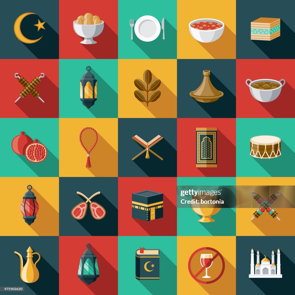 Ramadan Flat Design Icon Set