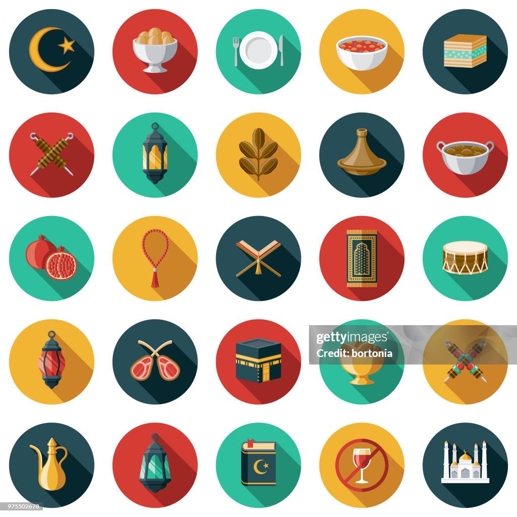 Ramadan Flat Design Icon Set