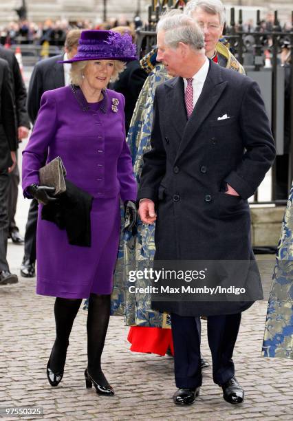Camilla Duchess of Cornwall and HRH Prince Charles, The Prince of Wales attend the Commonwealth Day Observance Service at Westminster Abbey on March...