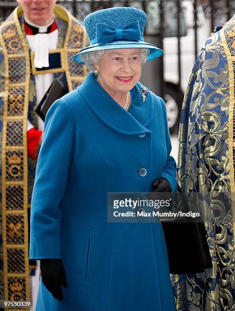 Queen Elizabeth II attends the Commonwealth Day Observance Service at Westminster Abbey on March 8, 2010 in London, England.