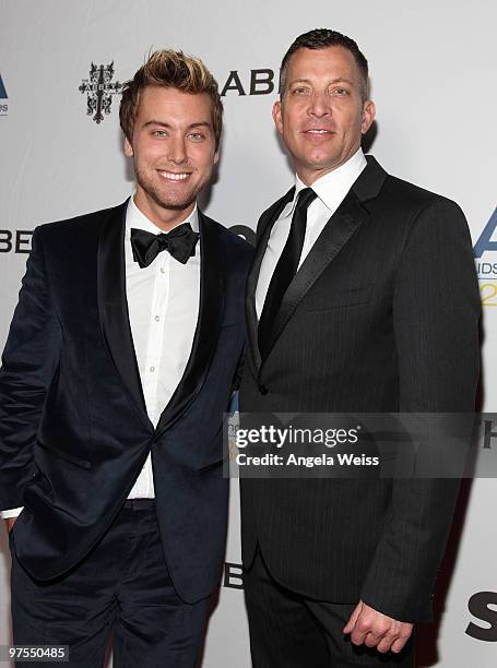 Lance Bass and Abbey founder/CEO David Cooley attend SBE's/The Abbey's 'The Envelope Please' Oscar viewing party benefiting APLA at The Abbey on...