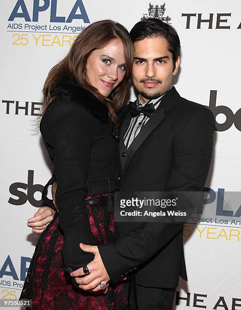 Brayden Pierce and Shauna Dillard attend SBE's/The Abbey's 'The Envelope Please' Oscar viewing party benefiting APLA at The Abbey on March 7, 2010 in...