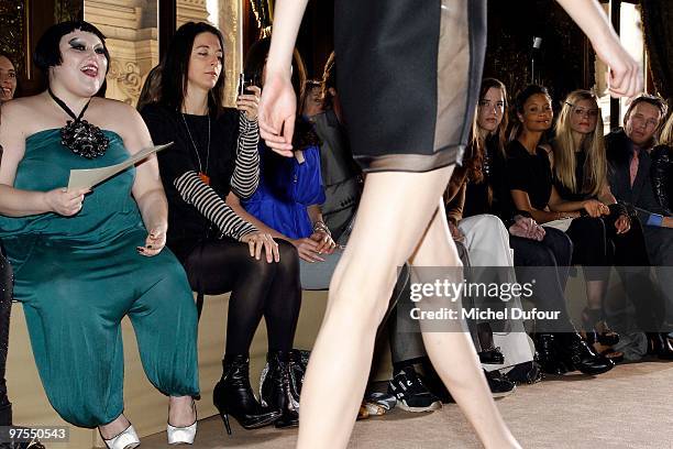 Beth Ditto, guest, Christina Schwarzenegger, Thandie Newton and Laura Bailey attend the Stella McCartney Ready to Wear show as part of the Paris...
