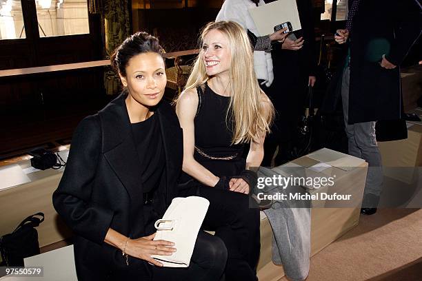 Thandie Newton and Laura Bailey attend the Stella McCartney Ready to Wear show as part of the Paris Womenswear Fashion Week Fall/Winter 2011 at Opera...