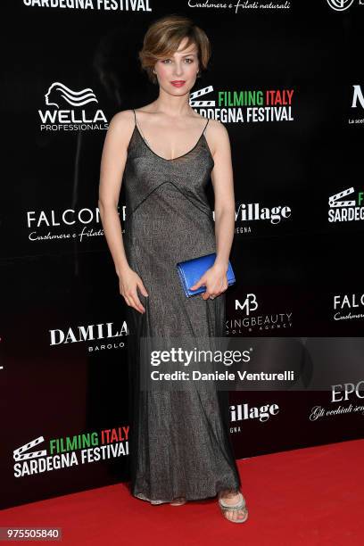 Violante Placido attends the 'Filming Italy Sardegna Festival' Dinner at Forte Village Resort on June 15, 2018 in Santa Margherita di Pula, Cagliari,...