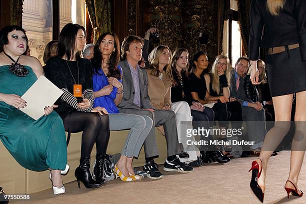 Beth Ditto, unidentified guest, Nancy Shevell, Paul McCartney, Maria Shriver, Christina Schwarzenegger, Thandie Newton and Laura Bailey attend the...