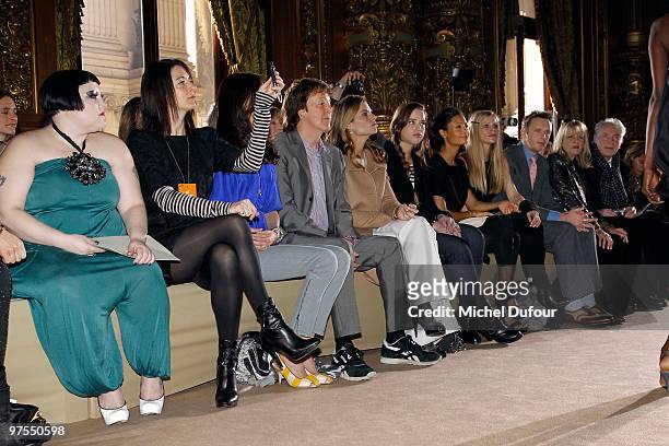 Beth Ditto, unidentified guest, Nancy Shevell, Paul McCartney, Maria Shriver, Christina Schwarzenegger, Thandie Newton and Laura Bailey attend the...