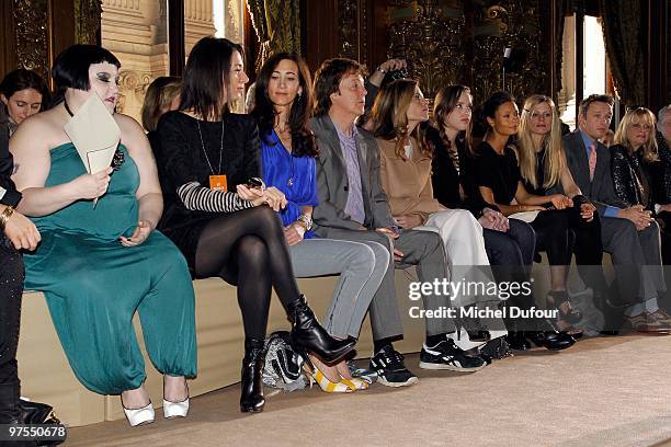 Beth Ditto, unidentified guest, Nancy Shevell, Paul McCartney, Maria Shriver, Christina Schwarzenegger, Thandie Newton and Laura Bailey attend the...