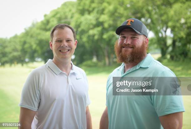 Brian Parker Scott Wells attend the 7th Annual Drive 4 Dinger Celebrity Golf Tournament at Vanderbuilt Legends Club on June 15, 2018 in Franklin,...