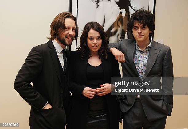 Mark Patterton, Danielle Edwards and Fenton Bailey attend the launch of the new selling exhibition 'Pure Sixties. Pure Bailey' showcasing photographs...