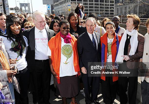 Model Naomi Campbell, Tim Gunn, General Secretary of the World YWCA Nyaradzai Gumbonzvanda, NYC Mayor Michael Bloomberg, Women For Women founder...