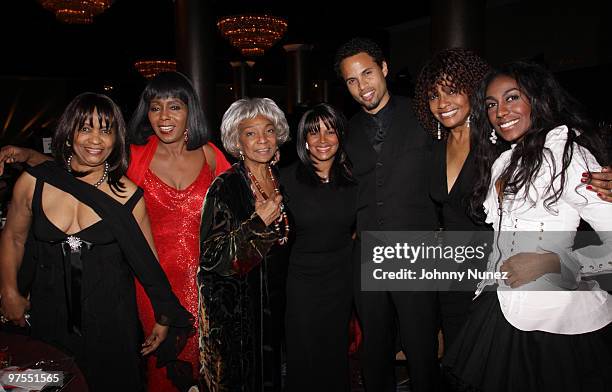 Iris Gordy, Judy Pace, Nichelle Nichols, Rebe Jackson, Quddus, Beverly Todd, and Shanie Annie attend the 11th Annual Uniting Nations Awards viewing...