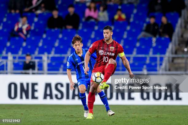 Shanghai FC Forward Givanildo Vieira de Sousa in action during the AFC Champions League 2018 Group Stage F Match Day 4 between Ulsan Hyunday and...