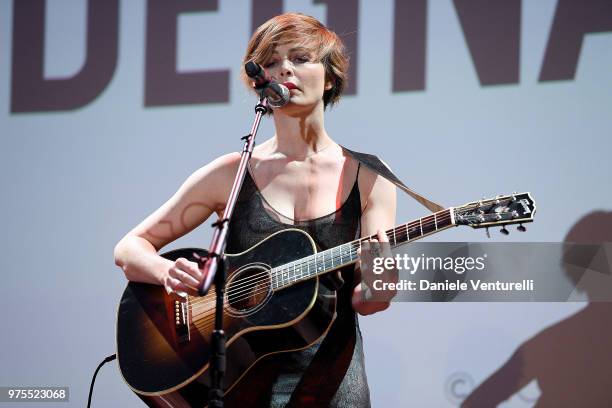 Violante Placido attends the 'Filming Italy Sardegna Festival' Dinner at Forte Village Resort on June 15, 2018 in Santa Margherita di Pula, Cagliari,...