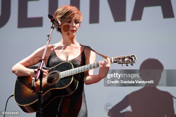 Violante Placido attends the 'Filming Italy Sardegna Festival' Dinner at Forte Village Resort on June 15, 2018 in Santa Margherita di Pula, Cagliari,...