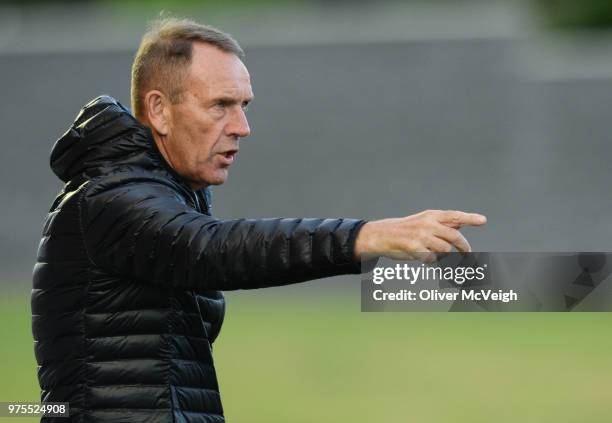 Londonderry , United Kingdom - 15 June 2018; Derry City manager Kenny Shiels during the SSE Airtricity League Premier Division match between Derry...