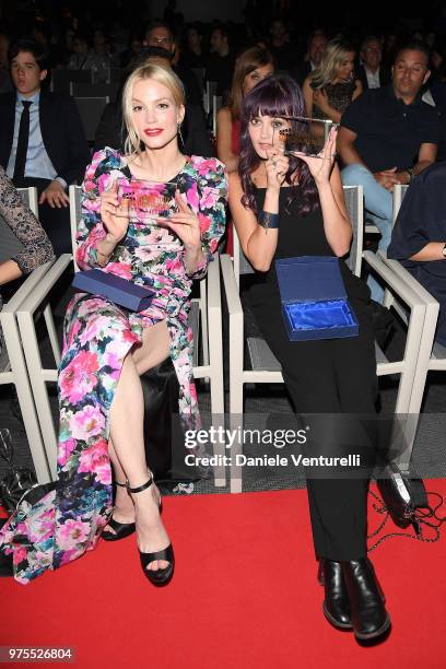 Ella Purnell and Sylvia Hoeks attend the 'Filming Italy Sardegna Festival' Dinner at Forte Village Resort on June 15, 2018 in Santa Margherita di...