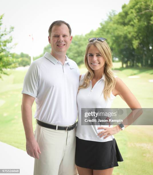 Brian Parker and Jillian Cardarelli attend the 7th Annual Drive 4 Dinger Celebrity Golf Tournament at Vanderbuilt Legends Club on June 15, 2018 in...